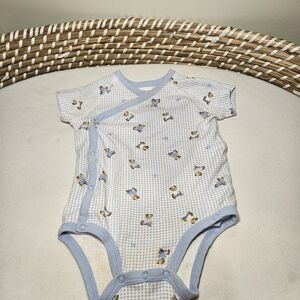 Polo Ralph Lauren Blue Checkered Teddy Bear Bodysuit